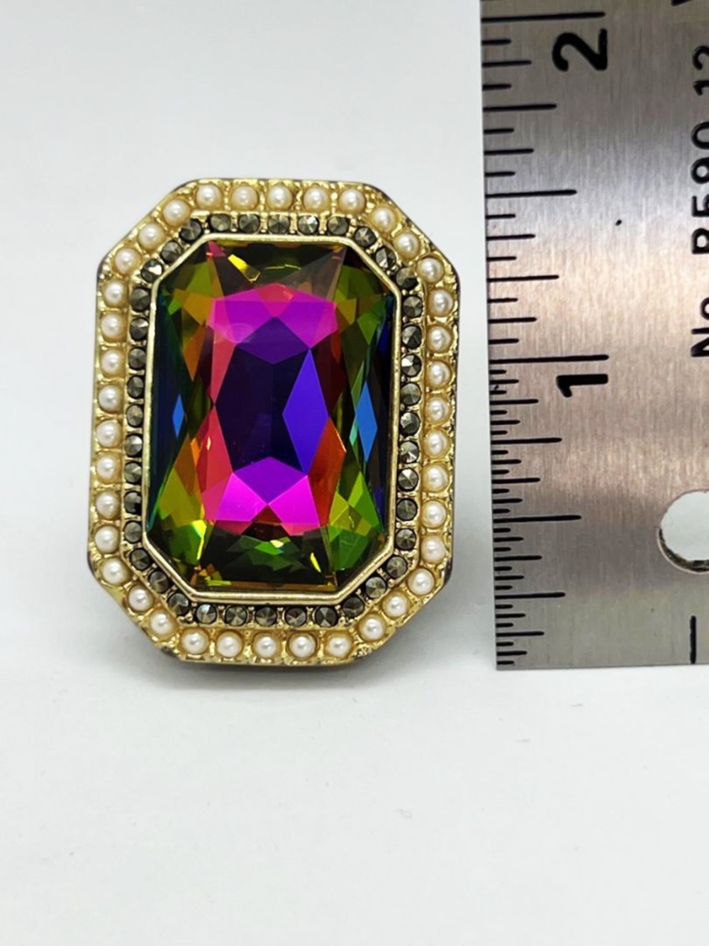 NWOT AKKAD Rainbow Ring Size 6